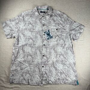 Havana Jim‎ Men’s size Large Gray Tropical Print Men's Shirt, Hawaiian, buttonup